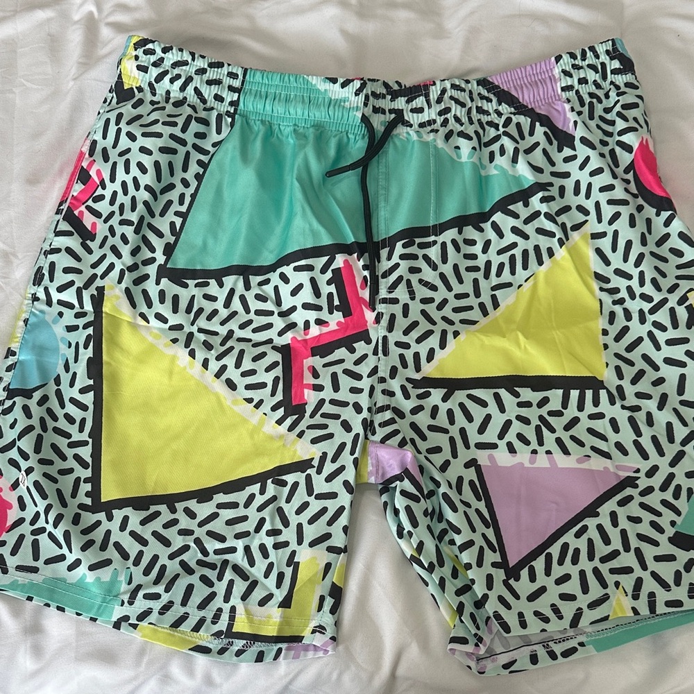 Colorful Geometric Men's Swim Shorts